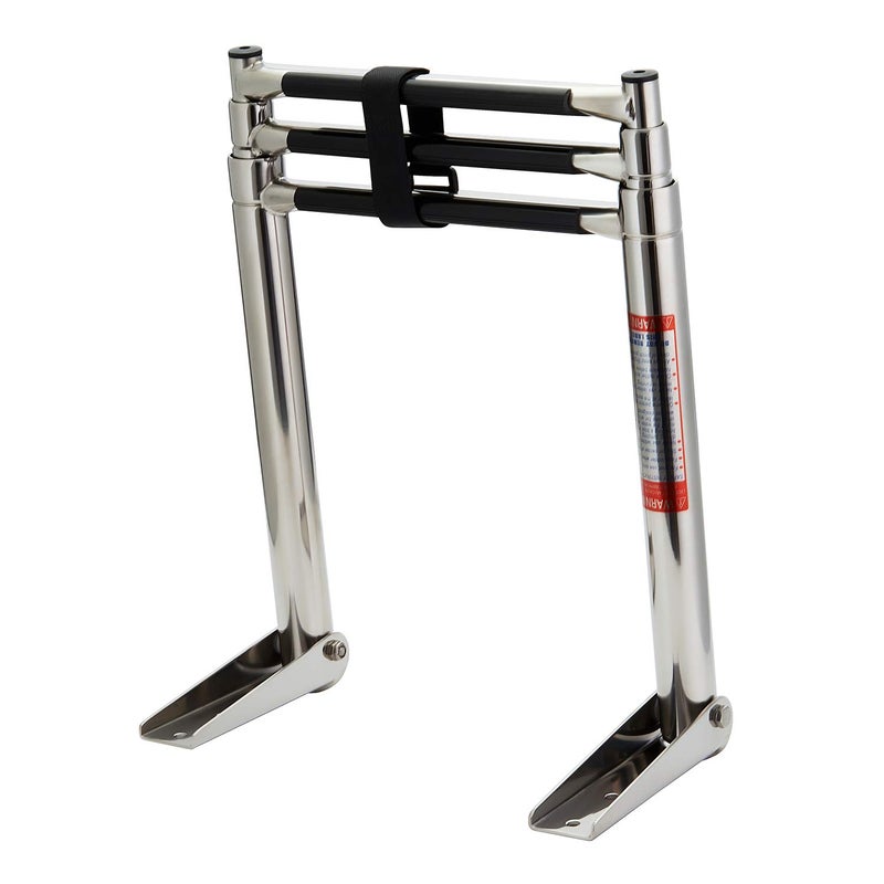 Manifish-Made 3 Step Boat Ladder, Stainless Steel Telescoping Boat Boarding Ladder, Swim Step with Anti-Slippery Vinyl Silver & Black - Image 3